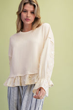 Load image into Gallery viewer, Ivory Ruffle Top
