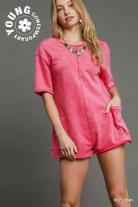 Vintage Wash Casual Romper