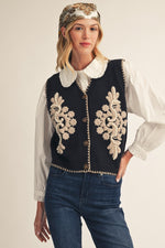 Load image into Gallery viewer, Black Vest With Embellishments

