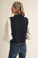 Load image into Gallery viewer, Black Vest With Embellishments
