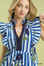 Load image into Gallery viewer, Sandi Floral &amp; Stripe Dress

