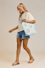 Load image into Gallery viewer, Blue Shell Coastal Tote
