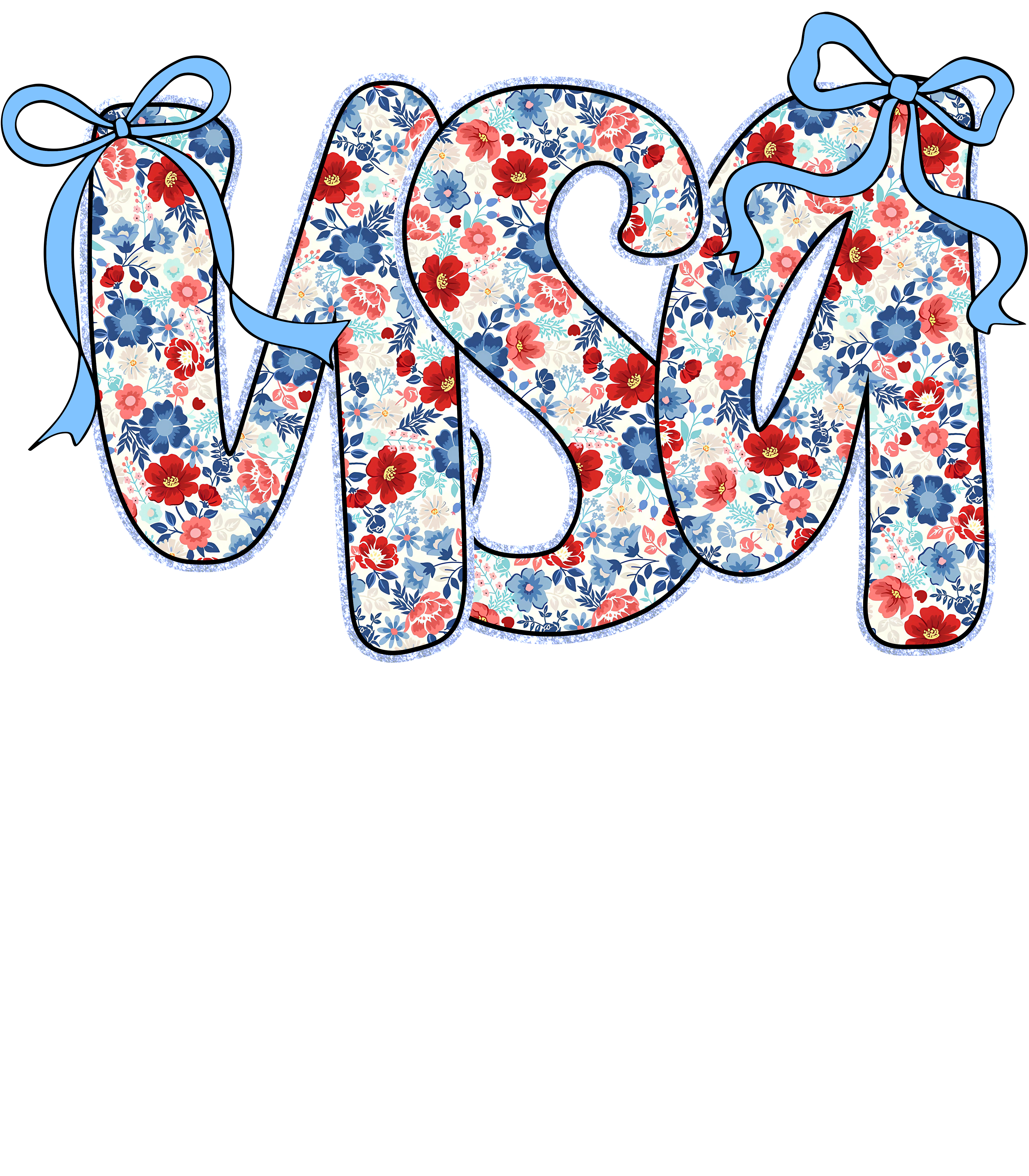 Floral Bow USA Graphic Tee