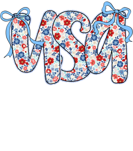 Floral Bow USA Graphic Tee