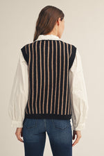 Load image into Gallery viewer, Variety Button Black/Taupe Vest
