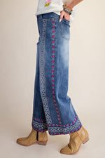 Load image into Gallery viewer, Dark Denim With Embroidery Detail
