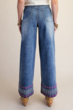 Load image into Gallery viewer, Dark Denim With Embroidery Detail
