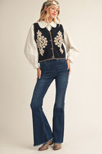 Load image into Gallery viewer, Black Vest With Embellishments
