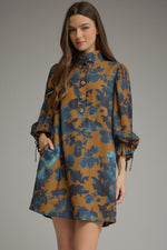 Load image into Gallery viewer, Camel Floral Dress
