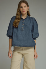 Load image into Gallery viewer, Dressy Denim Top
