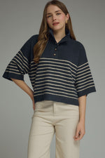 Load image into Gallery viewer, Cozy Navy Top
