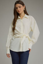 Load image into Gallery viewer, Sawyer Side Tie Top (Cream)
