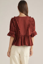 Load image into Gallery viewer, Brick Ruffle Top
