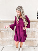 Load image into Gallery viewer, Burgundy Tulip Dress
