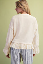 Load image into Gallery viewer, Ivory Ruffle Top
