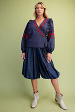 Load image into Gallery viewer, Navi Embroidery Detailing Top
